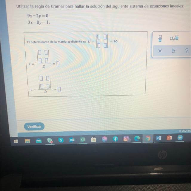 Matriz sistema de ecuaciones