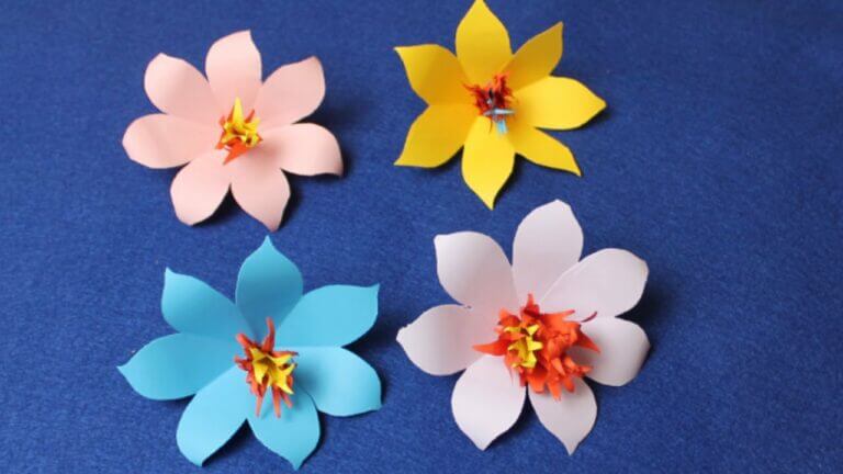 Como hacer flores de papel faciles
